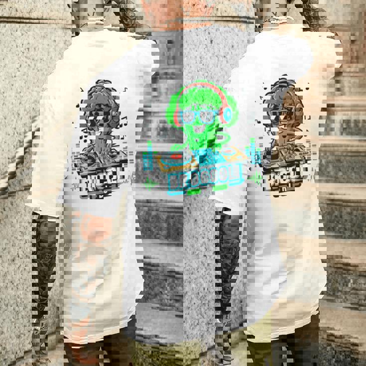 クールなブロッコリーdjミュージックパーティーバイブ面白いデザイン。 メンズTシャツ バックプリント 彼への贈り物