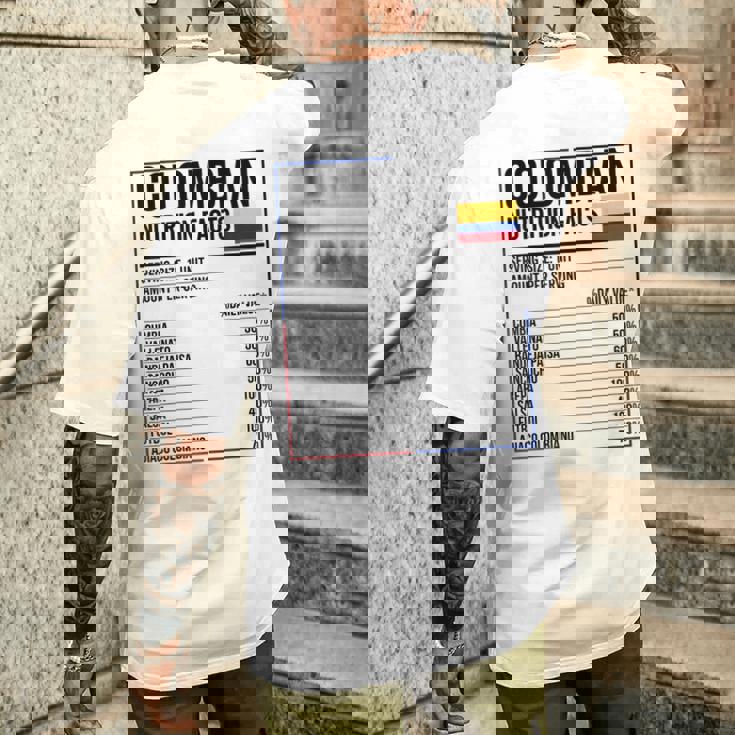 コロンビア 栄養成分 食品 カミセタ コミダ コロンビア メンズTシャツ バックプリント 彼への贈り物