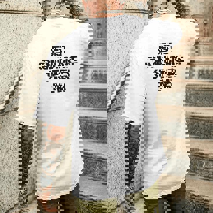 コンプライアンスオフィサーファニー-史上最高のコンプライアンスオフィサー。 メンズTシャツ バックプリント 彼への贈り物