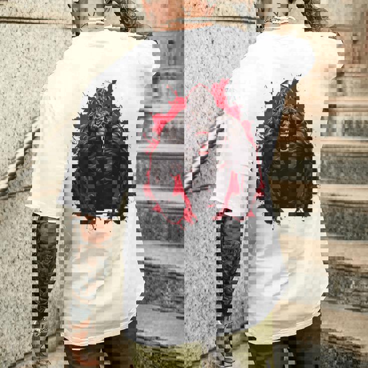 ゴリラ・ボディビル・ワークアウト バックプリント・ジム メンズTシャツ バックプリント 彼への贈り物