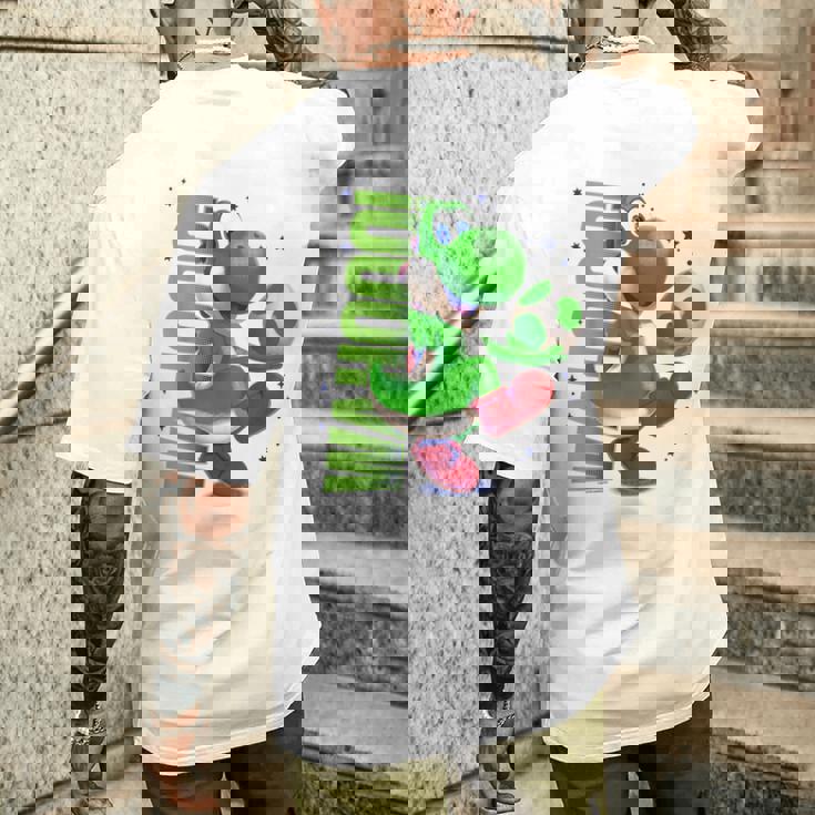 ザ・スーパーマリオギャラクシー・ムービー Action Yoshi メンズTシャツ バックプリント 彼への贈り物