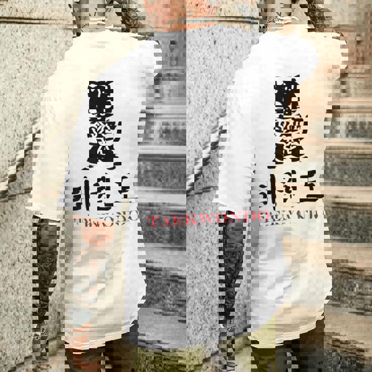 スポーツ 武道 韓国語 書道 テコンドー メンズTシャツ バックプリント 彼への贈り物