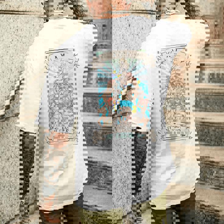 タロットカード オタク アヘ顔 Lewd 変態アニメ オカルト異教徒 ウィッカ メンズTシャツ バックプリント 彼への贈り物