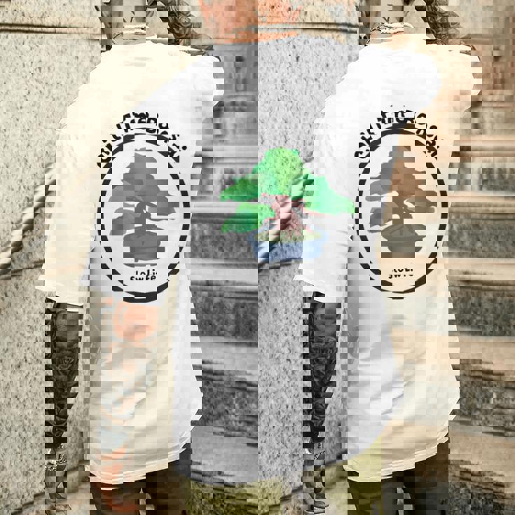 チルタイム盆栽 メンズTシャツ バックプリント 彼への贈り物