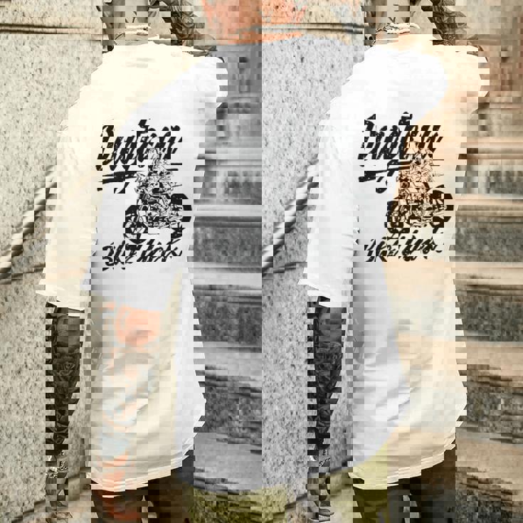 デイトナdaytona ビーチバイクウィーク レトロアンティーク調オートバイデザイン メンズTシャツ バックプリント 彼への贈り物