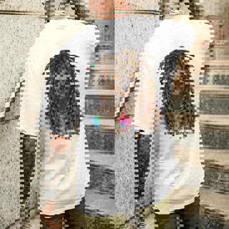 ドレッド ヒップホップ レゲエ 動物 ナマケモノ メンズTシャツ バックプリント 彼への贈り物