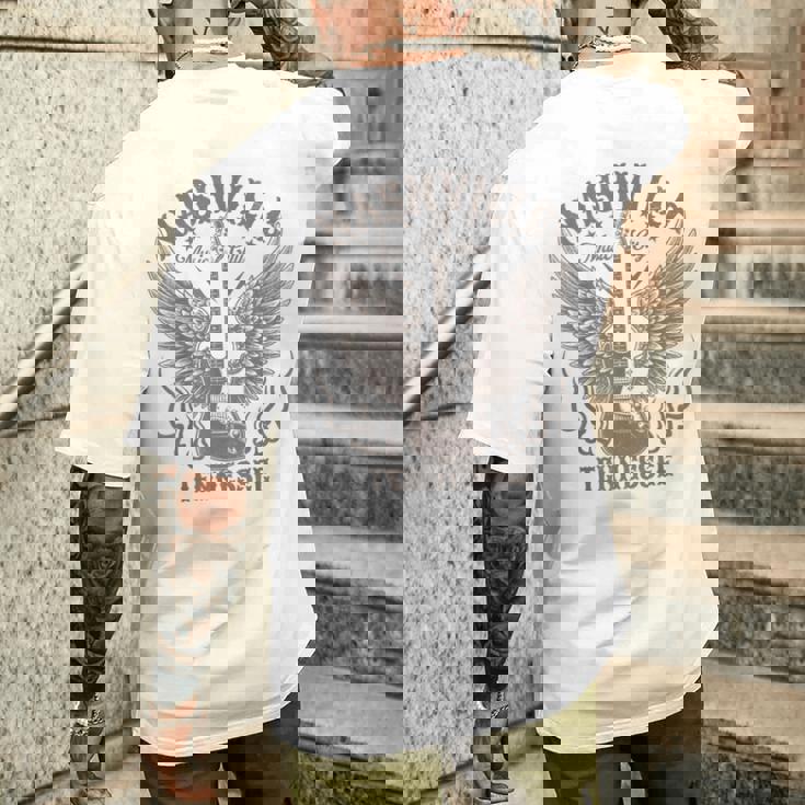 ナッシュビル テネシー ギター カントリーミュージック シティ レディース メンズ キッズ メンズTシャツ バックプリント 彼への贈り物