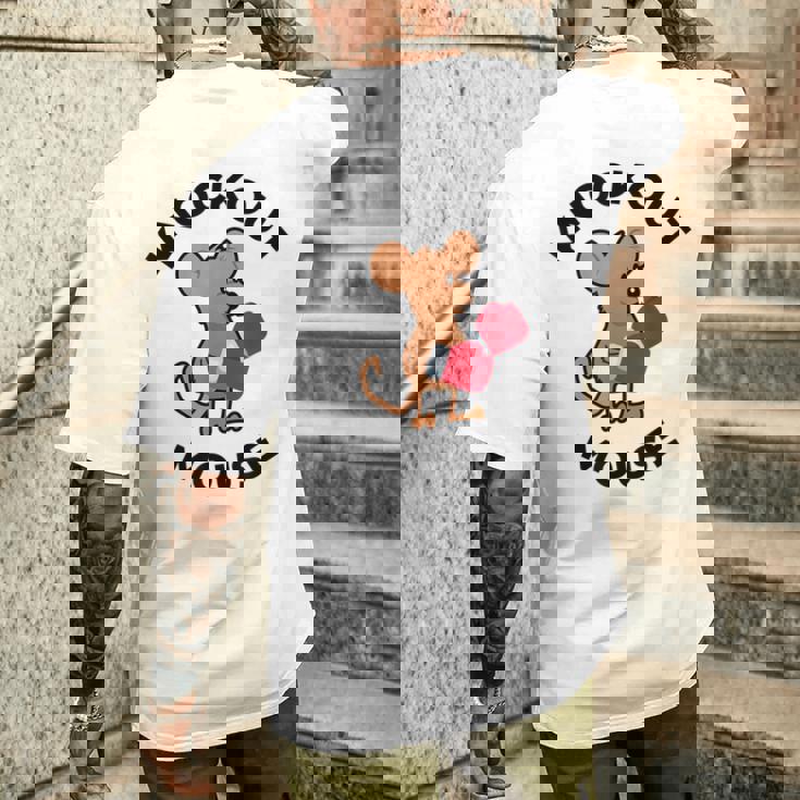 ノックアウトマウス 面白い科学、微生物学、面白い遺伝学 メンズTシャツ バックプリント 彼への贈り物