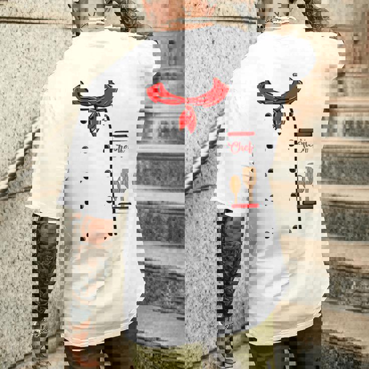 ハロウィン キッズ ドレスアップ シェフ コスチューム キッズ シェフコート メンズTシャツ バックプリント 彼への贈り物