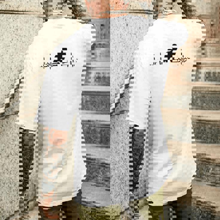 ハートビートドッグ-Ecgパルスビアデッドコリー メンズTシャツ バックプリント 彼への贈り物