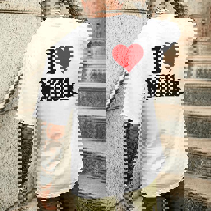 ハートミルクが大好き メンズTシャツ バックプリント 彼への贈り物