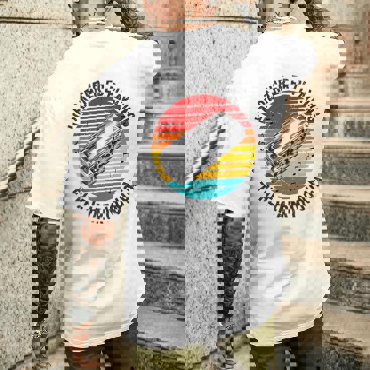 ハーモニカプレーヤー メンズ レディース ファニー ハーモニスト ハーピスト メンズTシャツ バックプリント 彼への贈り物