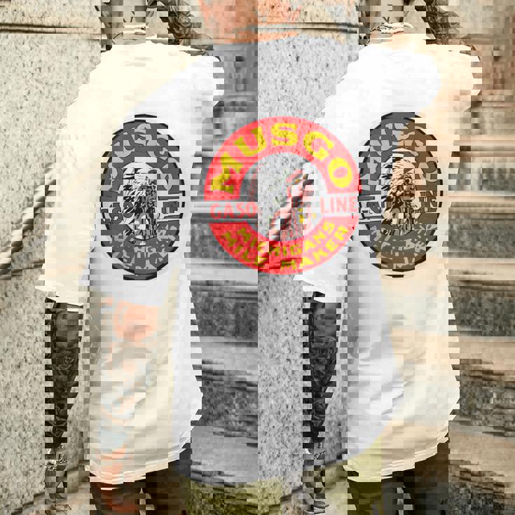 バックプリントのみ レトロ ヴィンテージ ガソリンスタンド ムスゴ ガソリンオイル メンズTシャツ バックプリント 彼への贈り物