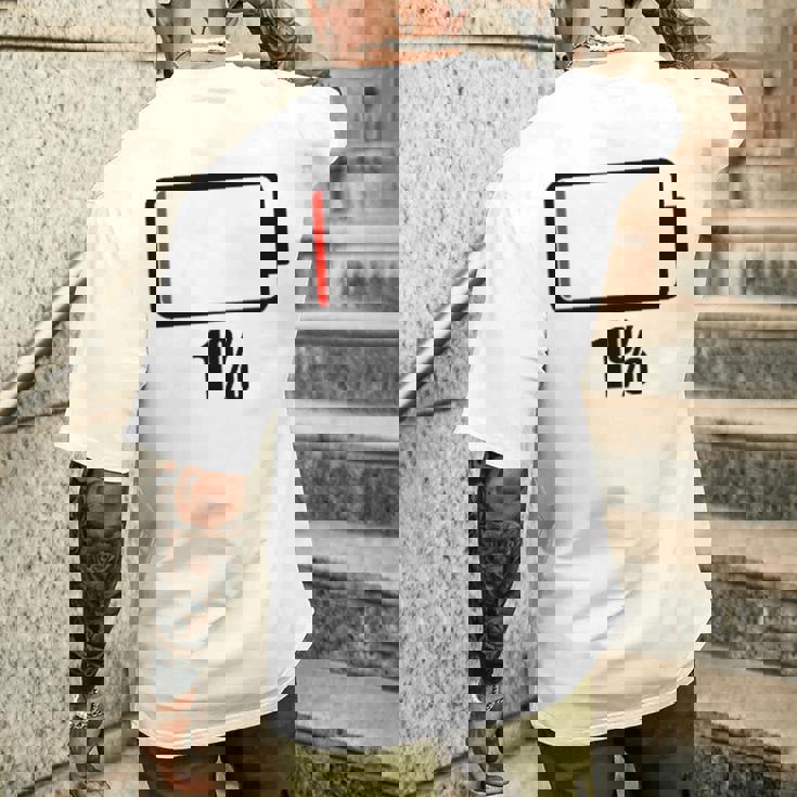 バッテリー1シャツ残り1バッテリーデッドシャツのバッテリー残量が少なくなりました。 メンズTシャツ バックプリント 彼への贈り物