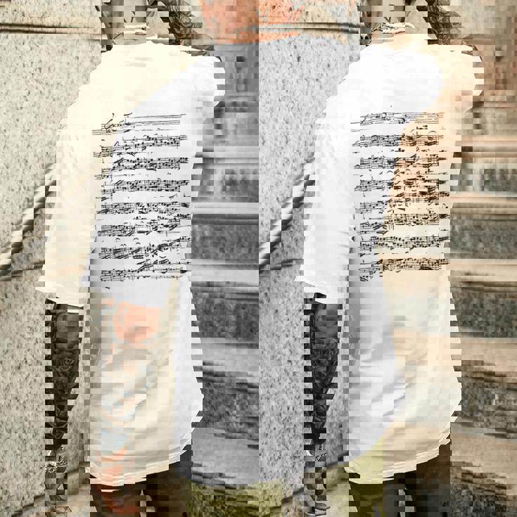 バッハ チェロスイーツ プレリューディオ チェリスト メンズTシャツ バックプリント 彼への贈り物