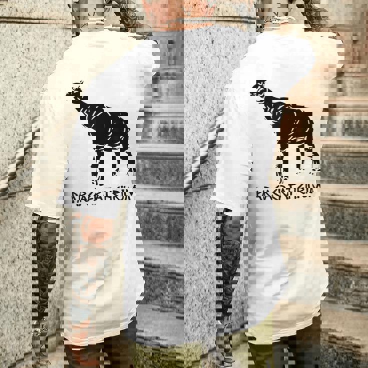 パラケラテリウム 絶滅動物 サイ 古生物学 メンズTシャツ バックプリント 彼への贈り物