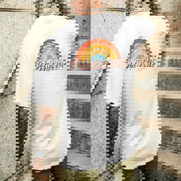 パラマウント カリフォルニア Ca ヴィンテージ レインボー レトロ 70年代 メンズTシャツ バックプリント 彼への贈り物