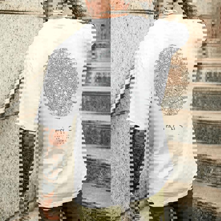 パリ フランス コーディネート 地図 故郷 メンズTシャツ バックプリント 彼への贈り物