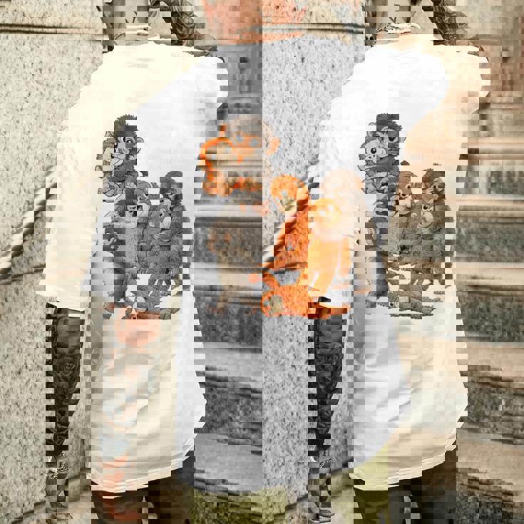 パンチ君 かわいい ポーズ 捨てられた ニホンザル モンキー パンチ メンズTシャツ バックプリント 彼への贈り物