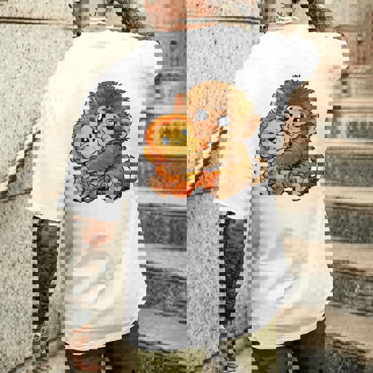 パンチ君 廃猿 日本 動物園 パンチ ぬいぐるみ メンズTシャツ バックプリント 彼への贈り物