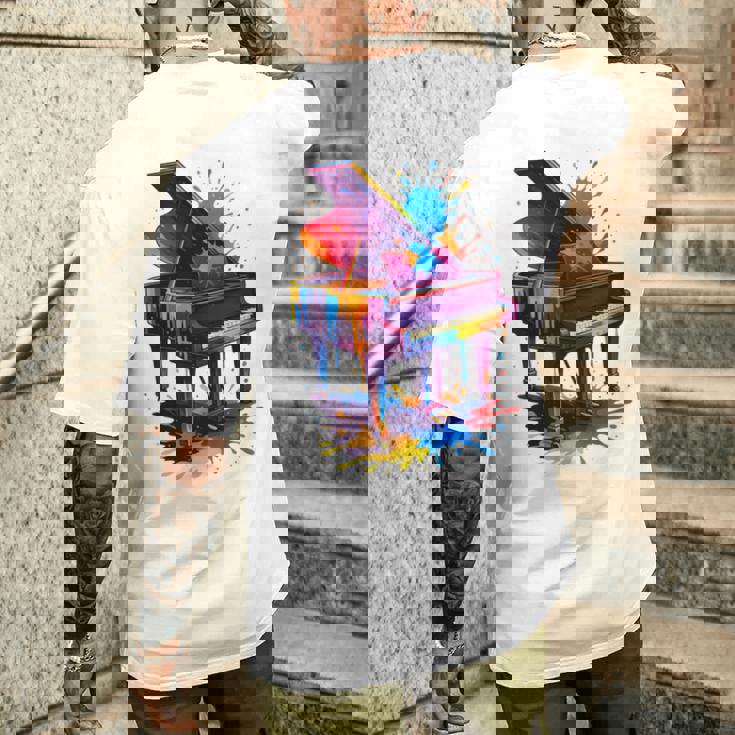 ピアノ ティー 楽器 ピアノ 長袖tシャツ メンズTシャツ バックプリント 彼への贈り物