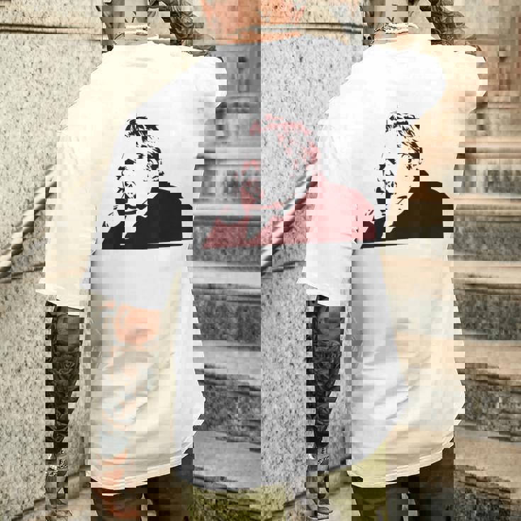 フリードリヒ・ニーチェステンシル メンズTシャツ バックプリント 彼への贈り物