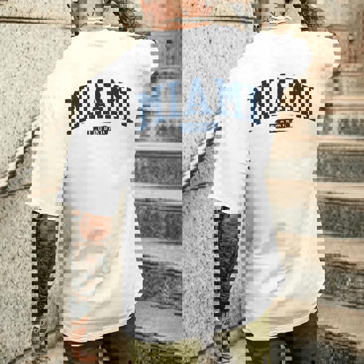 フロリダ州マイアミ Fl カレッジ大学スタイル ネイビー メンズTシャツ バックプリント 彼への贈り物