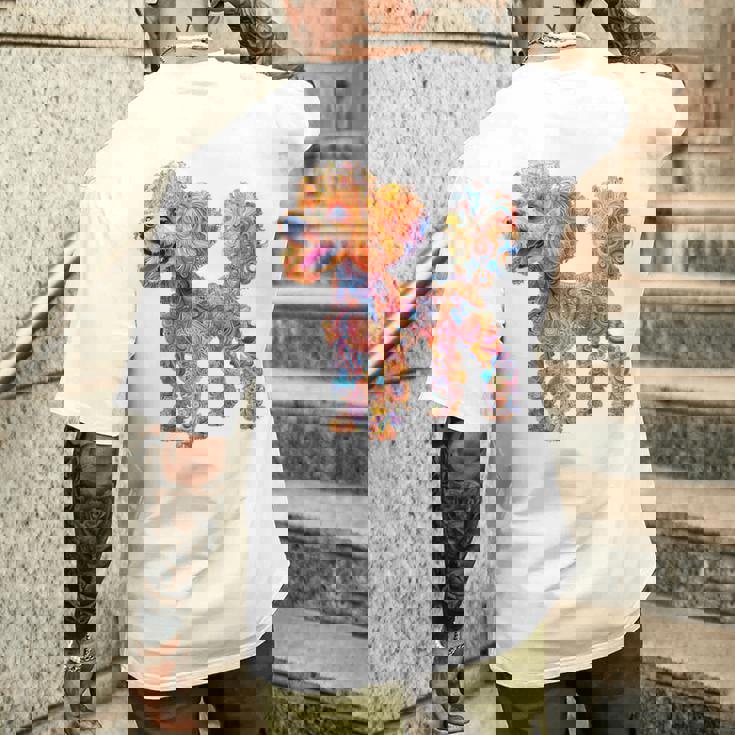 プードル 犬 モチーフ ペット イラスト プードル メンズTシャツ バックプリント 彼への贈り物