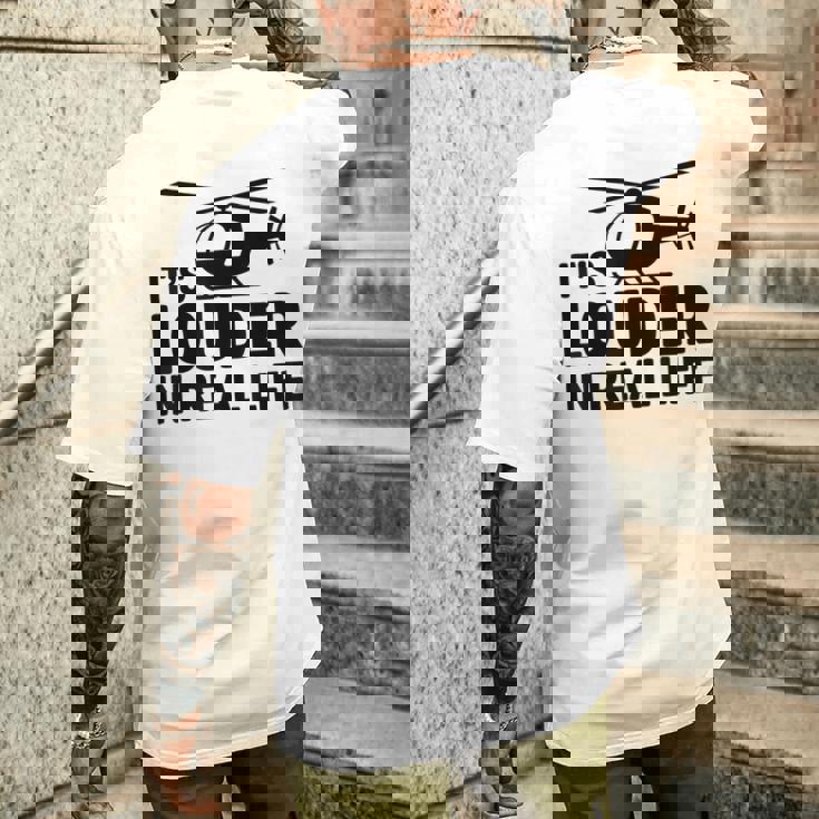 ヘリコプター 空中乗組員 実生活ではより大きな音色 メンズTシャツ バックプリント 彼への贈り物