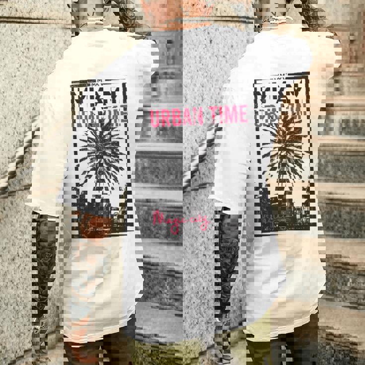 マイアミマジックシティビーチシャツ フロリダ愛好家向け 長袖tシャツ メンズTシャツ バックプリント 彼への贈り物