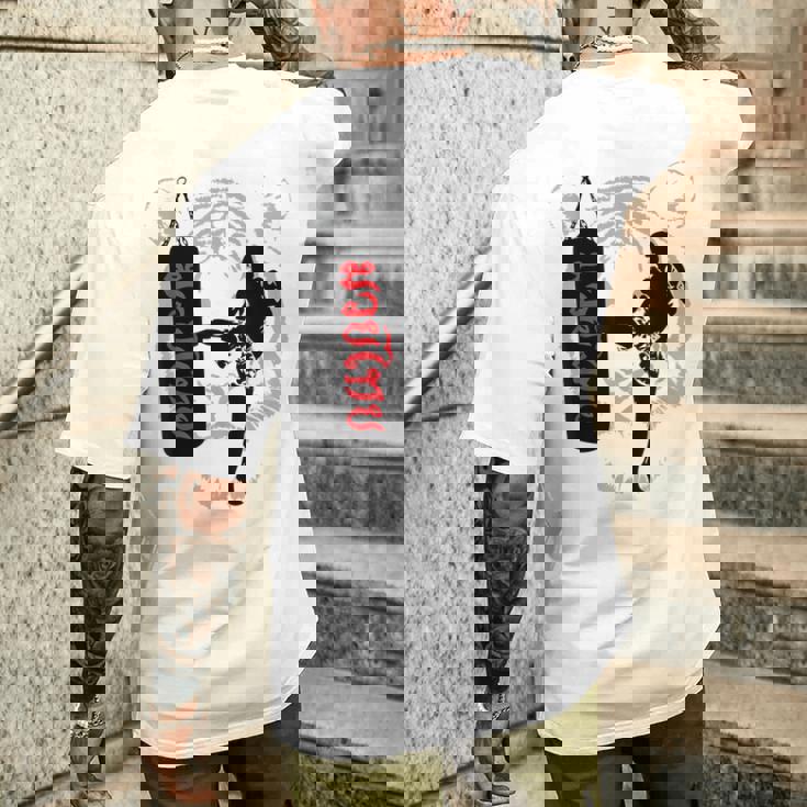 ムエタイ 格闘技 タイ ボクシング コーチ 恋人へのギフト メンズTシャツ バックプリント 彼への贈り物