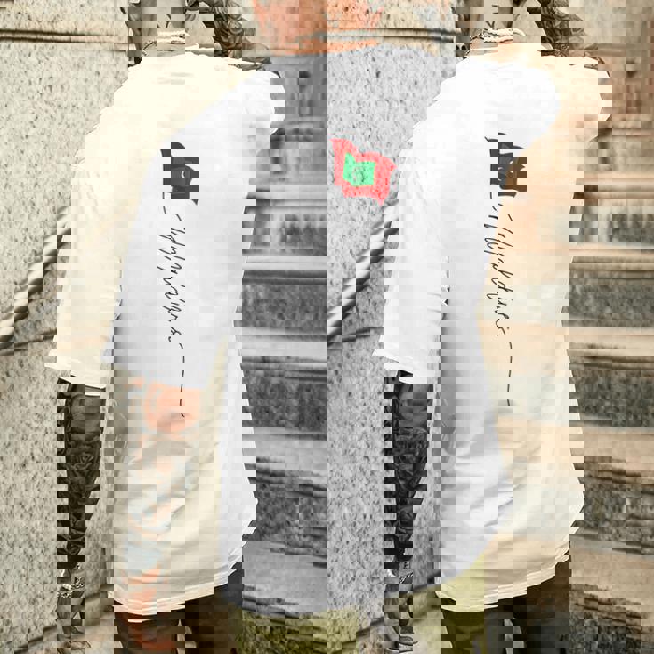 モルディブ、モルディブの国旗 男性 モルディブの国旗 愛国的 メンズTシャツ バックプリント 彼への贈り物