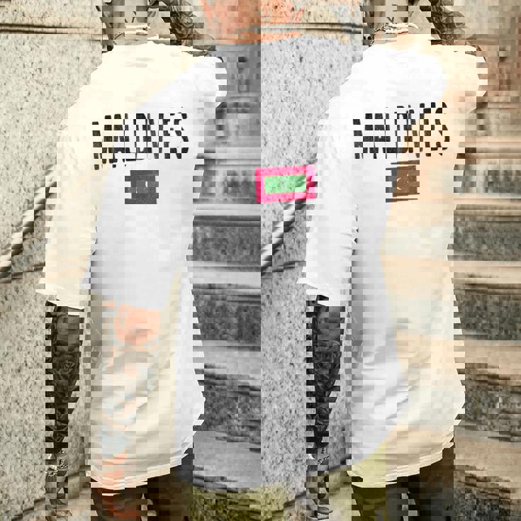 モルディブ国旗-お土産モルディブ。 メンズTシャツ バックプリント 彼への贈り物