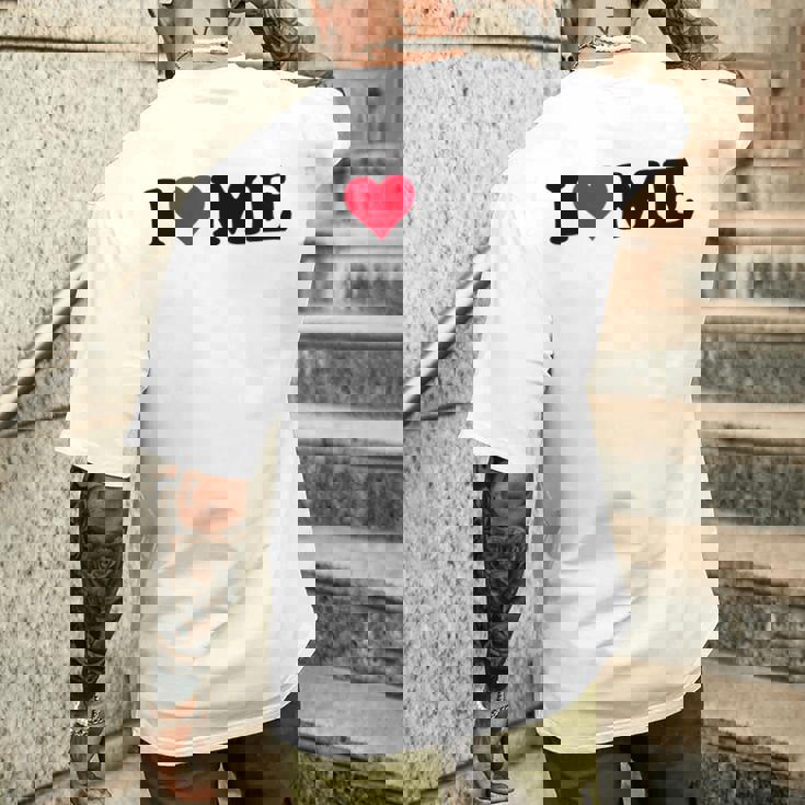 レッドハートデザイン I Love Me メンズTシャツ バックプリント 彼への贈り物