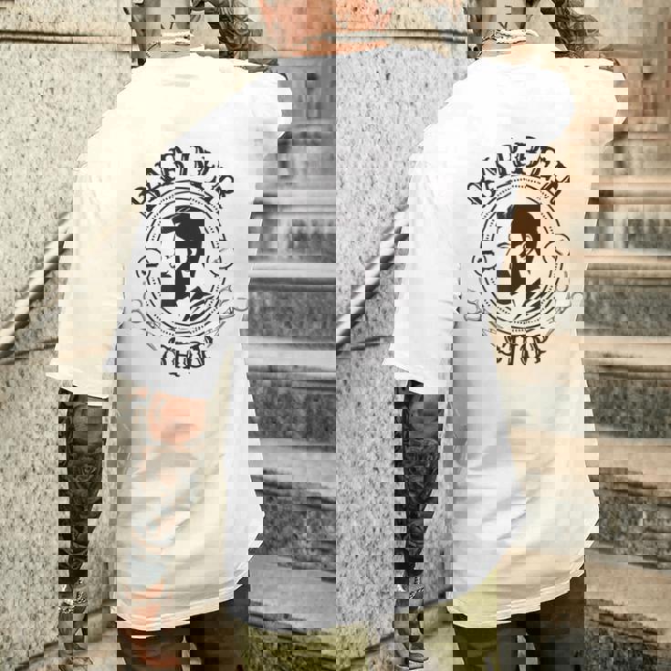 レトロバーバーショップシャツ バーバーtシャツ メンズ メンズTシャツ バックプリント 彼への贈り物