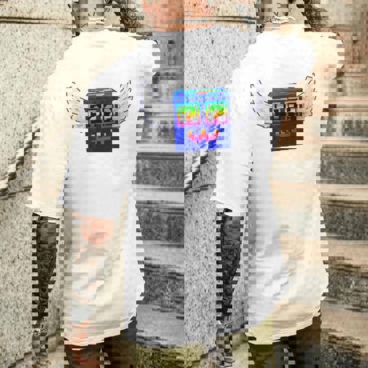 ロックスゲーム内でブレインロットゴッドラッキーブロック4頭脳を盗む メンズTシャツ バックプリント 彼への贈り物