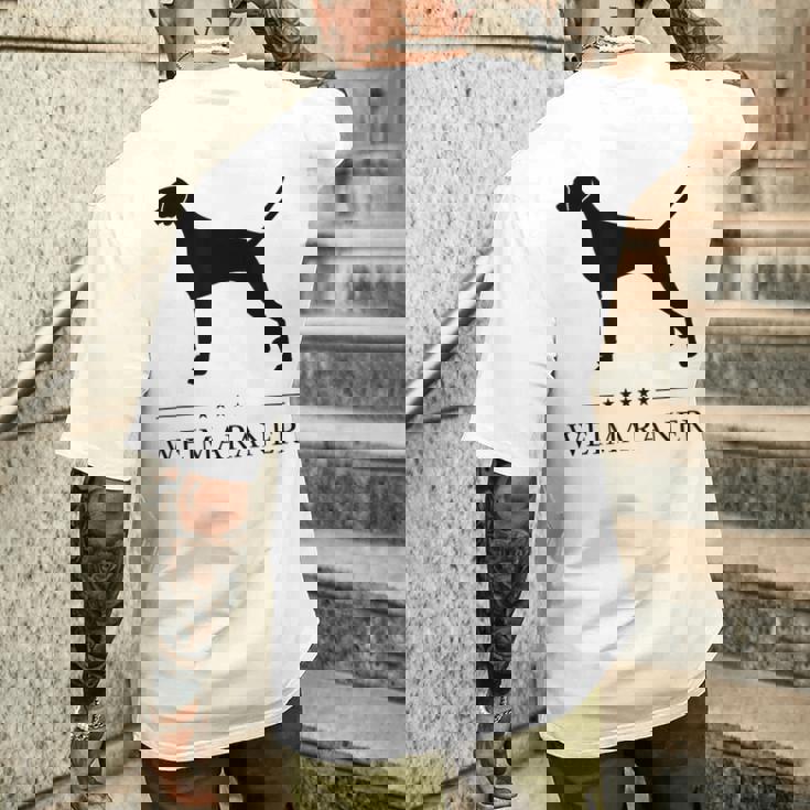 ワイマラナー ブラック シルエット メンズTシャツ バックプリント 彼への贈り物