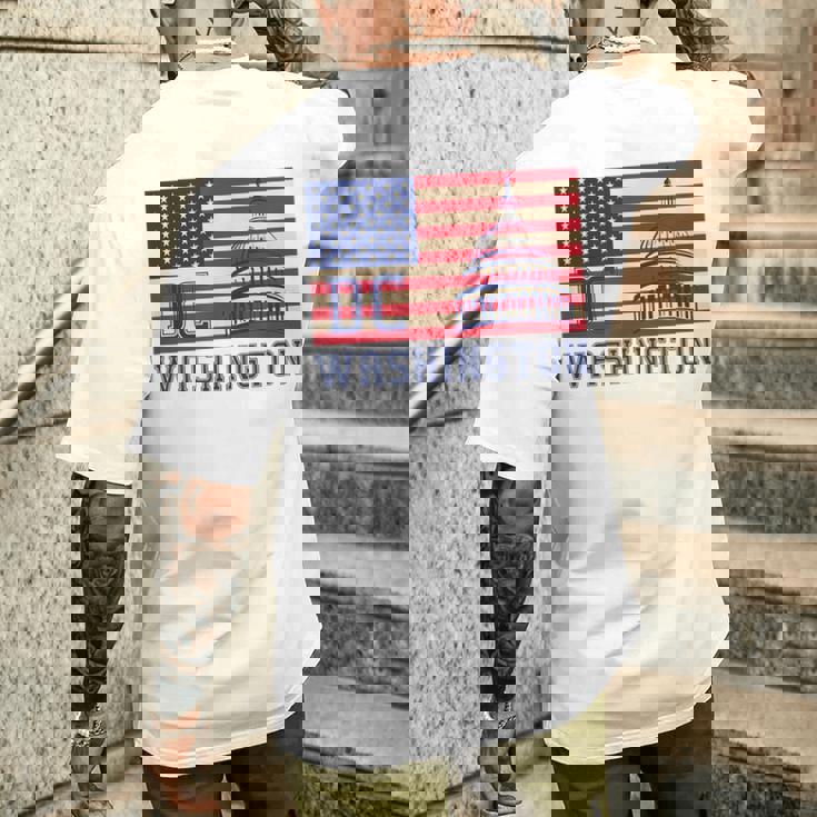 ワシントンdc アメリカ国旗tシャツ メンズTシャツ バックプリント 彼への贈り物