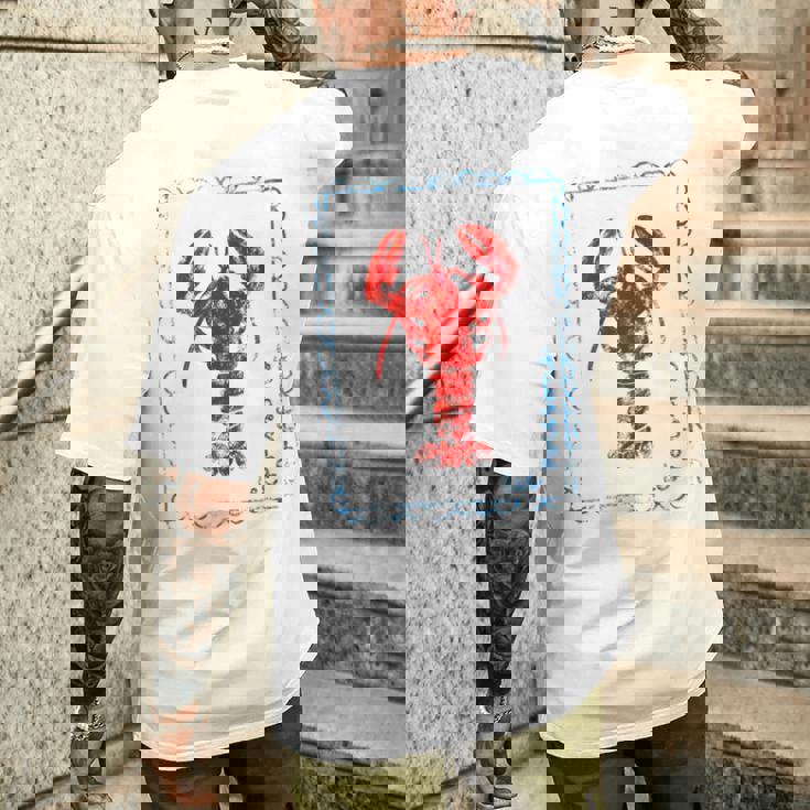 ヴィンテージレッドロブスター メンズTシャツ バックプリント 彼への贈り物