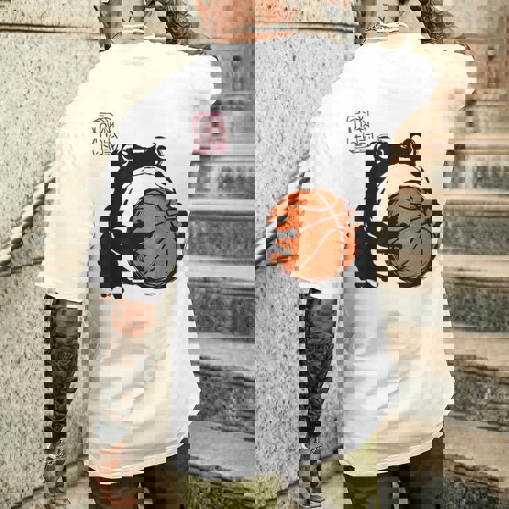 不機嫌そうなカエル 面白い バスケットボール アニメ 日本語 メンズTシャツ バックプリント 彼への贈り物