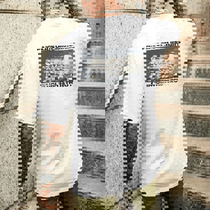 世界史で有名な反バイデン共産主義者 メンズTシャツ バックプリント 彼への贈り物