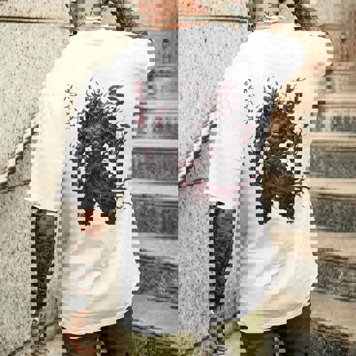 侍戦士 鬼 ダークファンタジー 日本漫画 メンズTシャツ バックプリント 彼への贈り物