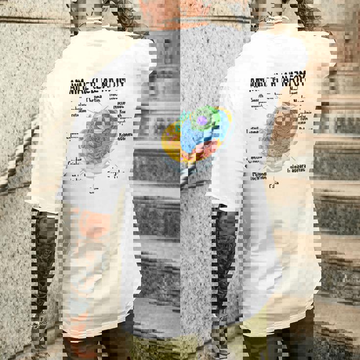 動物細胞の解剖学 生物学者 理科学生 メンズTシャツ バックプリント 彼への贈り物