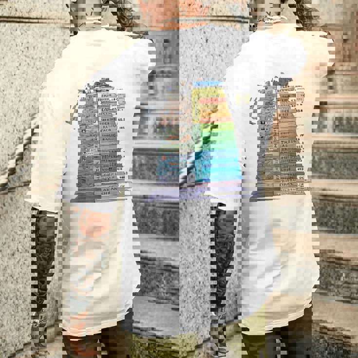 地質タイムスケール地質学者 メンズTシャツ バックプリント 彼への贈り物