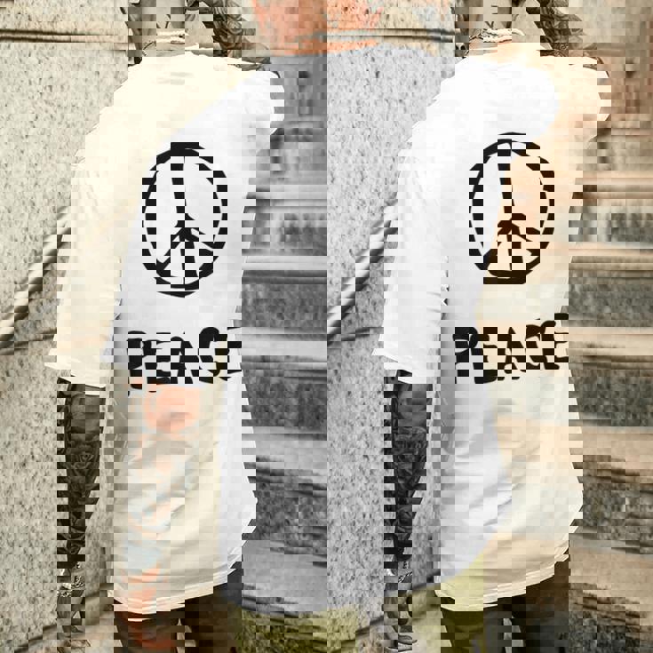 平和の印 平和のシンボル 世界平和 希望 調和 Peaceign World Peaceymbol Hope メンズTシャツ バックプリント 彼への贈り物