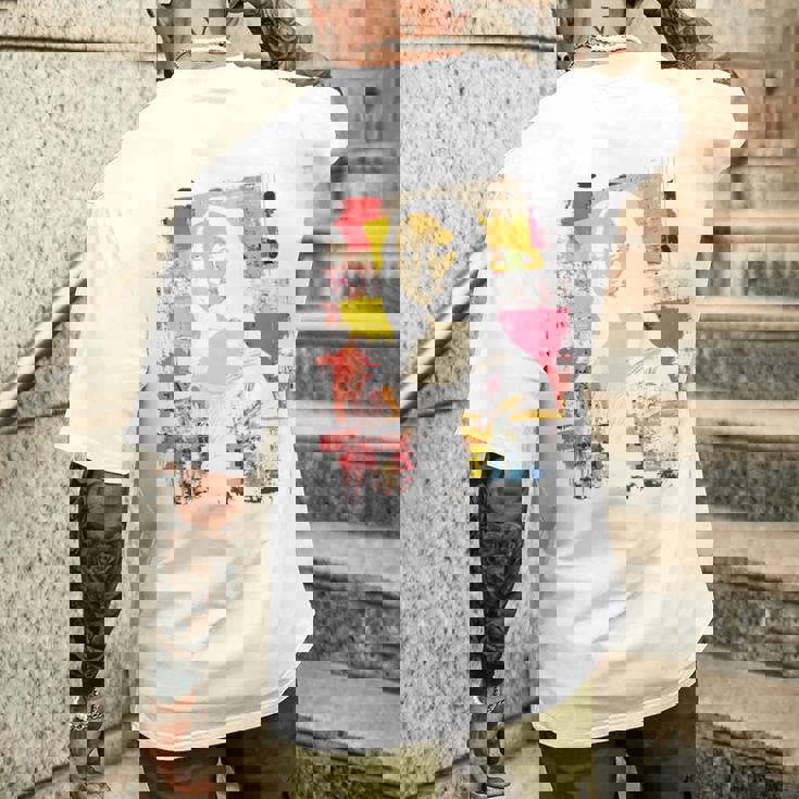 抽象グラフィティ モナリザ バックプリント メンズTシャツ バックプリント 彼への贈り物