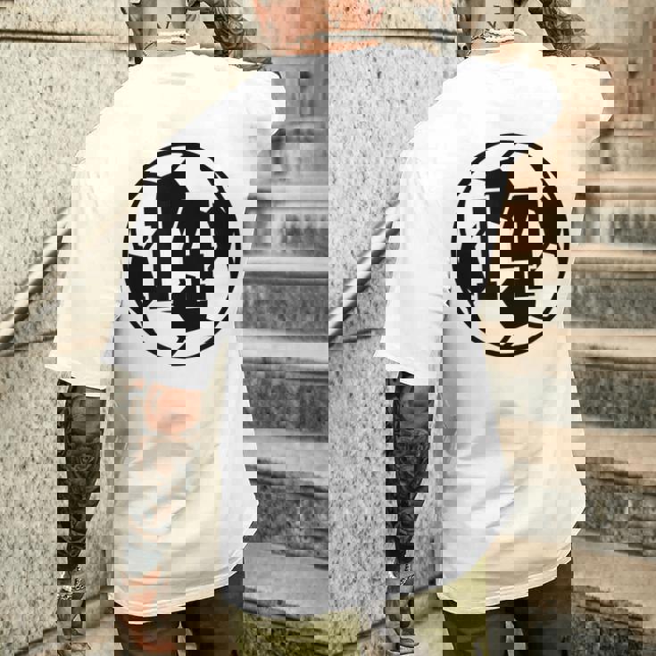 数字 14 Fourn サッカーボール Futbol メンズTシャツ バックプリント 彼への贈り物