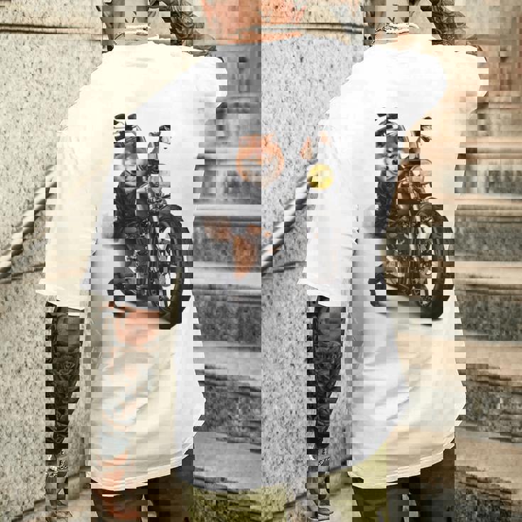 柴犬 いばけん 犬 バイク バイカー 長袖tシャツ メンズTシャツ バックプリント 彼への贈り物