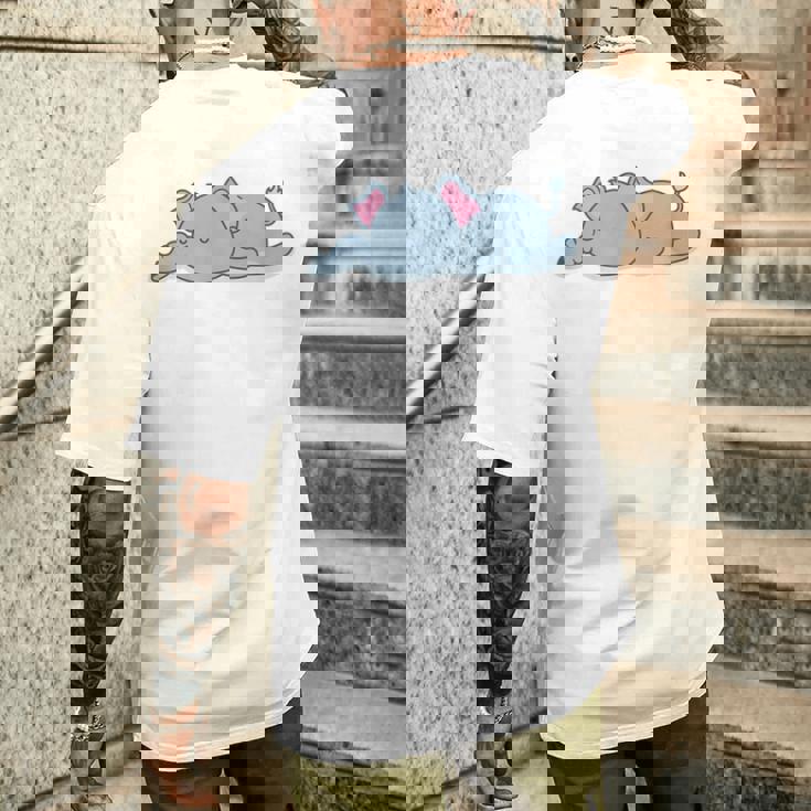 眠っている象 メンズTシャツ バックプリント 彼への贈り物