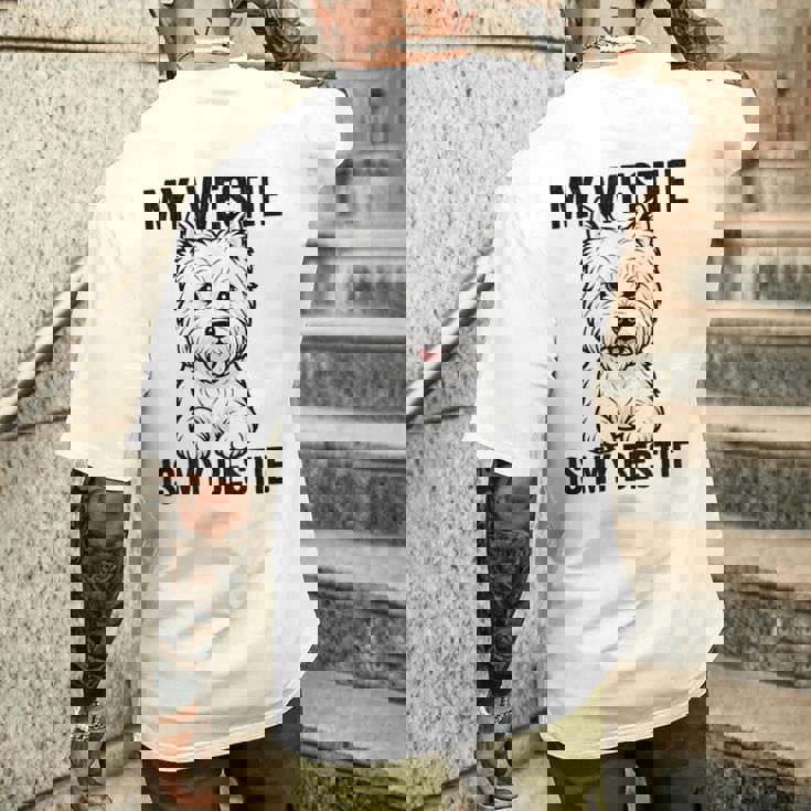 私のウェスティは私のベスティー メンズTシャツ バックプリント 彼への贈り物